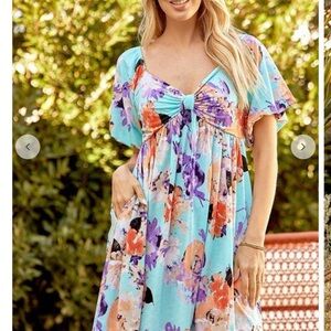 Floral High Low Dress